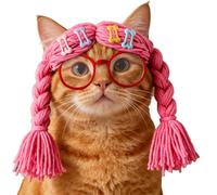Cat Wig - Polyester, 1.57x15.75in Cosplay Braids Lightweight | Adjustable Fit Pet Dress Up Accessories, Photo Prop Kit For Party, Holiday, Carnival, Photoshoots, Role Play