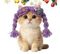 Cat Wig,Soft Braid Pet Supplies - Dog Cat Wig Cosplay Headpiece | for Small Medium Large Doggy Kitten Home Photoshoot Role-Play Halloween Party Christmas Birthday Holiday