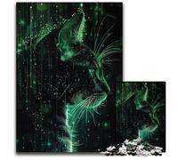 Cat Wild Matrix Style Puzzles 1000 Pieces for Adults Paper Puzzles Adult Game Gift Family Interactive Game Brain Challenge Gift 1000 PCS(38x26cm)