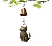 Cat Wind Chime, Cute Cat Memorial Windchime, Vintage Animal Hanging Decoration for Outside, Funny Hanging Memorial Windchimes Bell, Creative Garden Ornament for Animal Lovers