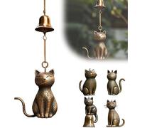 Cat Wind Chime, Garden Cat Memorial Wind Chime, 2025 New Outdoor Cat Statue Themed Hanging Windchimes Garden Yard Home Porch Decorations