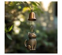 Cat Windchimes, 2025 New Cat Bell Wind Chime, Unique Animal Hanging Windchimes Bell, Cat Statue Themed Wind Chime Home Decor Outside Ornaments for Patio, Porch and Backyard (#1)