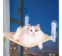 Cat Window Bed - Cordless Folding Cat Window Perch | Upgraded Suction Cups Cat Windowsill Seat | Space Saving Window Napping Bed | Large Cats Perches Holding Up to 12Ib | User-Friendly Cat Hammock