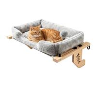 Cat Window Bed with Plush Cushion and Ball | Cat window seat for home, apartment, indoor, next to the bed, living room, bedroom, balcony
