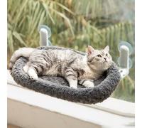 Cat Window Hammock Bed Rose Plush- 54x36cm Large Foldable Window Perch Soft with Removable Thickened Cushion & 4 Strong Suction Cups, Cat Hammock Supports Up to 15kg