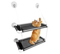 Cat Window Hammock - Double Layer Perch Bed, Suction Cup Monted Seat | Safe Space Saving Deck Chair, Breathable Pet Rest with Strong Support for Covered Kittens Ontspa
