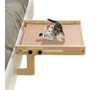 Cat Window Hammock | Wood No Drilling Kitten Resting Seat - Cat Windowsill Seat | for Pet Parents Animal Lovers Apartment Home Office Living Room Bedroom Study Balcony Drawers