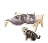 Cat Window Hammock, Wooden Safety Shelves, Machine Washable Bed Cover, Sturdy Window Resting Seat for Indoor Cats, Space Saving Cat Perch for Sunbathing and Relaxation