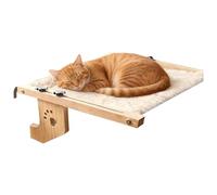 Cat Window Lounger | Solid Wooden Frame Made of Solid Wood | with Cat Hammock with Soft Cover, for Kittens Indoors, in the Room, in the Home and on the