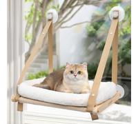 Cat Window Perch, Cat Hammock Window Seat, Window Hammocks Bed for Indoor Cats, Large Perch with Sturdy Screw Suction Cups for Large Cats & Kittens (Gray, Cushion Bed Cover)