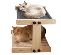 Cat Window Perch - Floating Wooden Pet Hammock Double Layer Heavy Duty Design 43.5 X 39 X 31 Cm | Home Apartment Living Room Bedroom Balcony Office Bedside Table Rebo