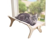 Cat Window Perch, Machine Washable Bed Cover Wooden Hammock, Double-Sided Window Resting Seat to All Seasons, Sturdy Household Pet Supplies for Indoor Cats