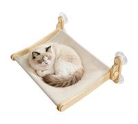 Cat Window Perch - Suction Cup Seat Bed Tool, Wooden Kitten Accessory Gear, Indoor Home Apartment Function, Living Room Wellness Category, Wall Bedroom Corner Portable Size Pet