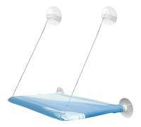 Cat Window Perch with Strong Suction Cups, 21.7 by 12.6 in, 55 by 32 cm, Oxford Fabric Cat Hammock with Metal Wire, Space Saving Window Bed for Indoor Cats, Blue