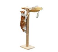 Cat Window Perch with Tall Scratching Posts, Inside 46" Climbing Tree Hammmock Mounted with Suction Cups for Sleeping,Playing and Watching Birds