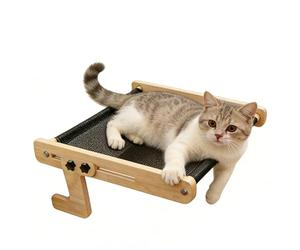 Cat Window Perch, Wooden Sleeping Hammock, 11.8 Inch Floating Bed for Pets, Wood Frame with Anti-Slip, Pet Supply Resting Accessory, for Bedroom Furniture Aid, for Bearded Dragon Gecko Spider