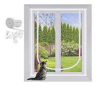 Cat Window Screen, MYPIN 47X59” Pets Protection Window Guard with Bilateral Zipper, Prevent Cats Jumping Out From Window, Bedroom, Living Room, Kitchen Patio Door (M)