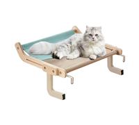 Cat Window Seat - Adjustable Wooden , Hanging Kitten Rest Bed | Linen Cotton Resting with Stainless Steel Frame, Construcc