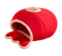 Cat Winter Cave - Dog Bed, Cat Cave Bed, New Year Pet Cave Bed for Small Cats, Plush Kitten Nest, Puppy Cuddle Pad Semi-Sealed Pet Sack, Indoor Cat, Dog, Small Pet, R