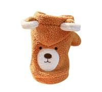 Cat Winter Coat Pet Dog Cat Clothing Lamb Fleece Warm Comfortable Round Bear Hoodie Fleece Coats For Dogs (A, M)