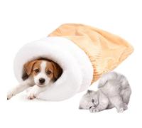 Cat Winter Sleeping Bag Bed - Soft Warm Plush Pet Cave Nest, Enclosed Kitten Puppy Shelter with Thick Cushion | Pet Sleeping Bed for Indoor Living Room Bedroom Apartment Cold Weather