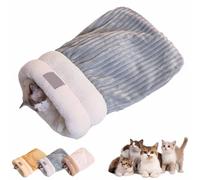 Cat Winter Sleeping Bag, Cat Winter Warm Sleeping Bag, Soft Plush Warm Pet Sleeping Bag for Indoor Cats, Comfort Bed Pet Sleeping Bag, For Indoor Cats for Small Dogs (Grey,M)