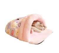 Cat Winter Sleeping Bag | Foldable Pet Nest Slipper Shape,Kitten Cuddler Thickened Cave House Winter Puppy Burrow Pad for Indoor Cats Dogs Puppies