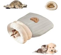 Cat Winter Sleeping Bag, Self Warm Cat Cave Bed 360° Wrap, The Semi-Enclosed Design Provides A Comfortable Environment For The Kitten To Rest And Sleep Peacefully(Gray Blue)