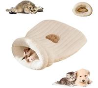 Cat Winter Sleeping Bag, Self Warm Cat Cave Bed 360° Wrap, The Semi-Enclosed Design Provides A Comfortable Environment For The Kitten To Rest And Sleep Peacefully(Gray Blue)
