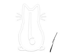 Cat Wiper Sticker, Windscreen Wiper Funny Cartoon Kitten, Car Window Animal Sticker, Waterproof Cute Decals for Rear Windshield Decoration, Universal Automotive Stickers for Laptop Wall(White)