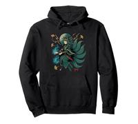 Cat Witch Mystical Fox Spirit Magic Japanese Halloween Pullover Hoodie