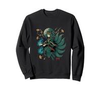 Cat Witch Mystical Fox Spirit Magic Japanese Halloween Sweatshirt