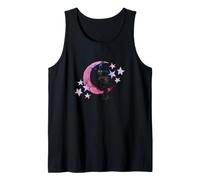 Cat Witch on the Crescent Moon and Stars Tank Top