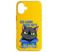 Cat with a grumpy expression - ich kann auch nett 1 Case for iPhone 16 Plus