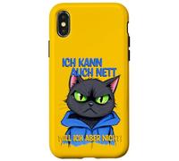 Cat with a grumpy expression - ich kann auch nett 1 Case for iPhone X/XS