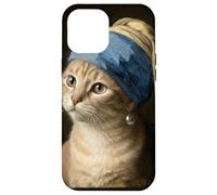 Cat With a Pearl Earring Funny Art Parody Vermeer Case for iPhone 12 Pro Max