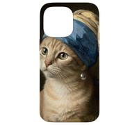 Cat With a Pearl Earring Funny Art Parody Vermeer Case for iPhone 14 Pro Max