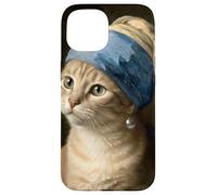 Cat With a Pearl Earring Funny Art Parody Vermeer Case for iPhone 15