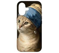 Cat With a Pearl Earring Funny Art Parody Vermeer Case for iPhone 17