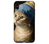 Cat With a Pearl Earring Funny Art Parody Vermeer Case for iPhone XS Max