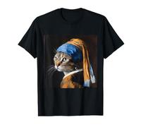 Cat with a Pearl Earring Value Graphic T-Shirt