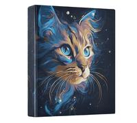 Cat with Blue Eyes 3 Ring Binders 1.5 Inch Clear View Three Ring Binders Versatile Binder Fits 200 Sheets 1 Pack