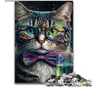 Cat with Bow Jigsaw Puzzles for Adults 1000 Piece Puzzles for Adults Erfect for Home Decor, Birthdays, Holidays, And Gifts size 50x75cm
