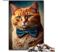 Cat with Bow Puzzles for 1000 Piece Jigsaw Puzzles for Adults Brain-Challenging DIY Decorative Game, Family Interactive Toy size 50x75cm