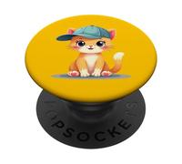 Cat with Cap Funny Kitten Cute Cat Lover PopSockets Adhesive PopGrip