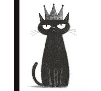 Cat With Crown Composition Notebook | Black Cat Journal | 7.5x9.25 in | 110 Pages | College Ruled Lines