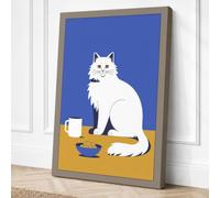 Cat with Essentials Canvas Wall Art Print 18x12 Inch