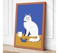 Cat with Essentials Canvas Wall Art Print 18x12 Inch