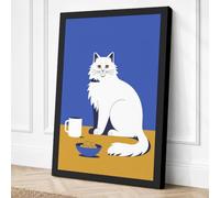 Cat with Essentials Canvas Wall Art Print 36x24 Inch
