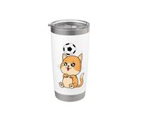 Cat with Football Stainless Steel Insulated Tumbler
